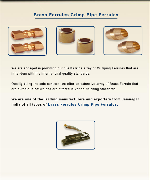 Brass Ferrules Crimp Pipe Ferrules